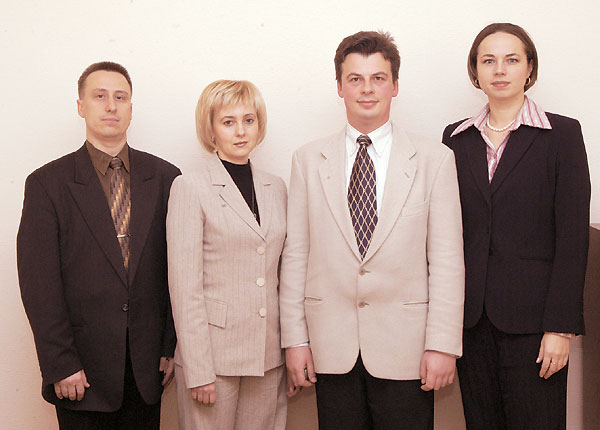 Слева направо: Александр Балута, Тамара Бабакина, Владимир Демьяновский, Елена Хохлова 