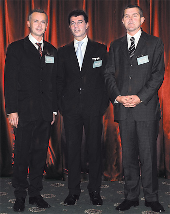 Участники конференции (слева направо):  Томас Лиесис, Боб Джаван, Виктор Шафранский