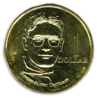 Говард Флори, получивший высокоочищенный пенициллин, на 1-долларовой австралийской монете, выпущенной в 1998 г.