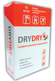 Салфетки DRY DRY — бесцветная прозрачная жидкость, которая не оставляет следов на одежде.