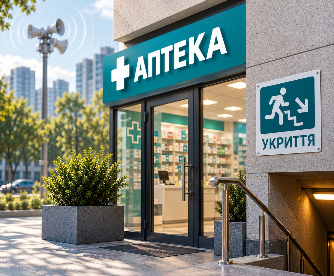 Аптека и укрытие под сигналом тревоги