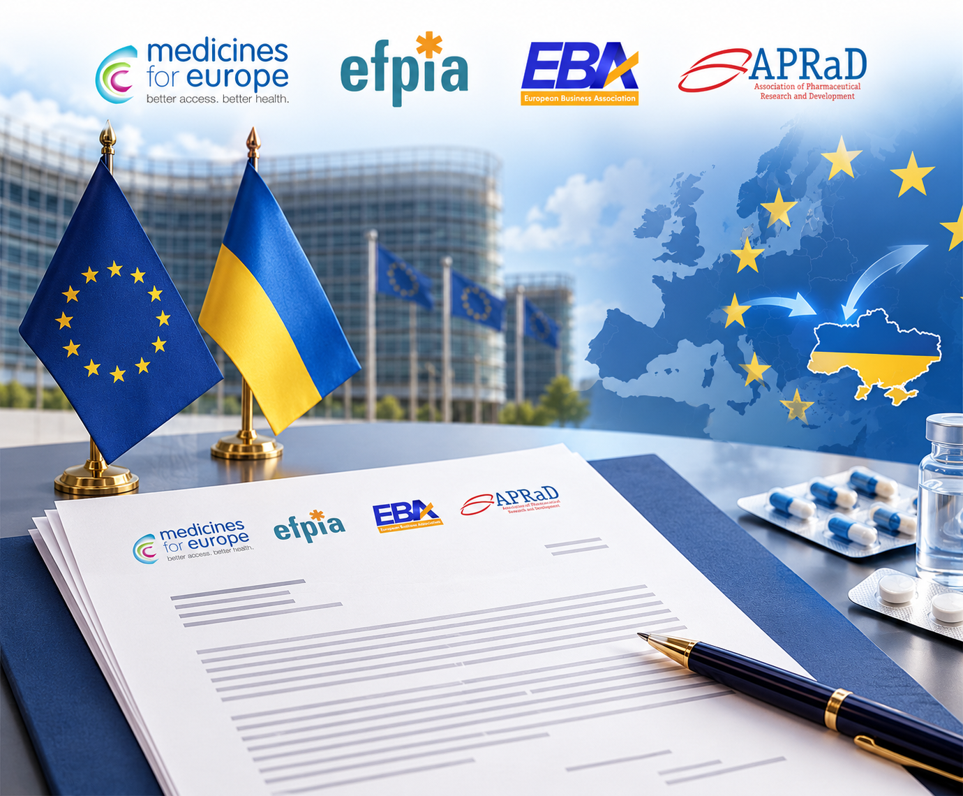 Лист Medicines for Europe, EFPIA, EBA та APRaD до Європейської комісії щодо реформи Укрфармагентства